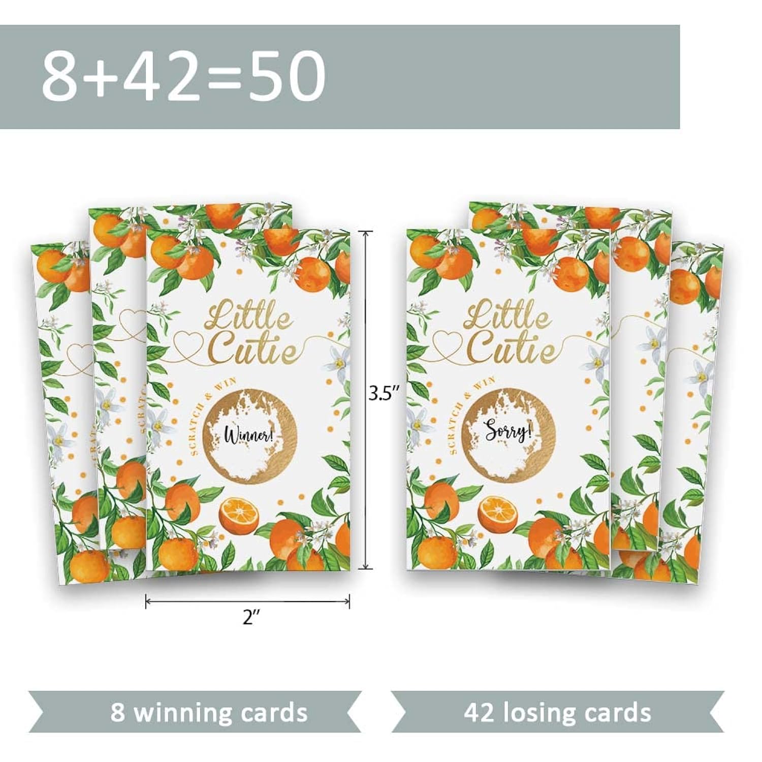 Lttle Cutie Baby Shower Games Scratch Off (50 Pack)?Little Cutie Games Scratch Off Cards For Little Cutie Birthday Party Supplies?Neutral Boy Or Girl Event Theme Raffle Tickets