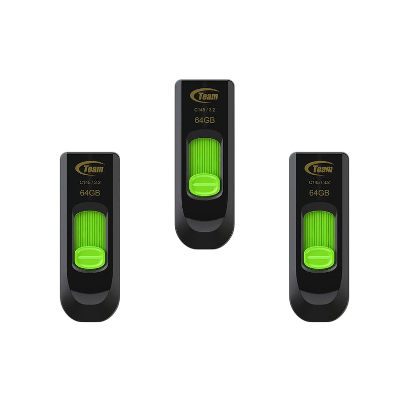 C145 64Gb 3 Pack Usb 3.2 Gen 1 (3.1/3.0) Usb Flash Thumb Drive, External Data