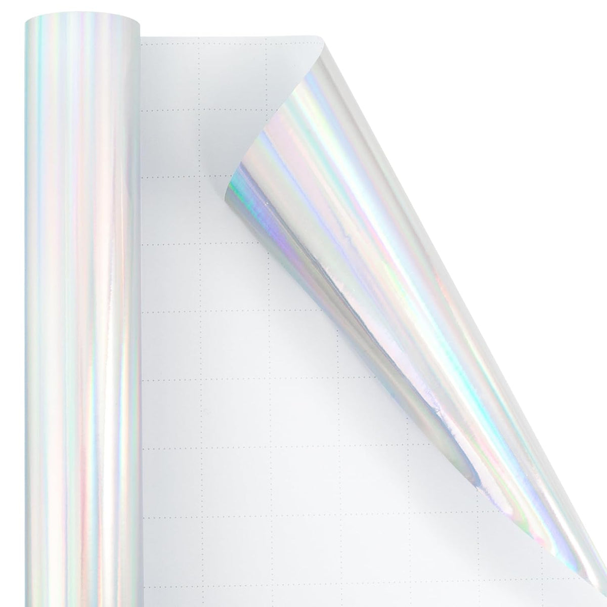 Holographic Iridescent Shiny Sparkle Metallic Glitter Silver Gift Wrapping Paper For Birthday, Valentines, Mothers Day, Graduation, Wedding, Fathers Day, Christmas (17 In X 32.8 Ft)