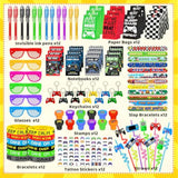 120 Pcs Video Game Party Favors, Gamer Gaming Party Favors - Glasses Invisible Ink Pens Notebooks Drinking Straws Stamps Tattoo Stickers Gift Bags For Game On Birthday Parties Favor Supplies