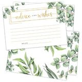 Set Of 50 Advice And Wishes Cards - Double Sided Greenery Cards, Perfect For The Bride And Groom, Baby Shower, Bridal Shower, Wedding Shower, Graduation Party, Retirement Party, Anniversary