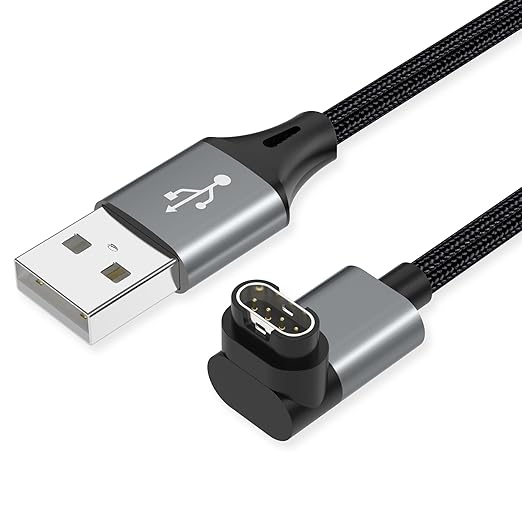 2 Pack 3.3FT Garmin Watch Charger L Shape USB Charging Cable for Fenix Forerunner Venu Instinct Vivoactive