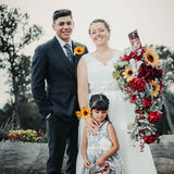 Artificial Sunflower Boutonniere, Bride And Groom Sunflower Wrist Corsage Set For Formal Parties And Weddings (1Pcs Bride Wrist Flower And 1Pcs Groom Corsage)