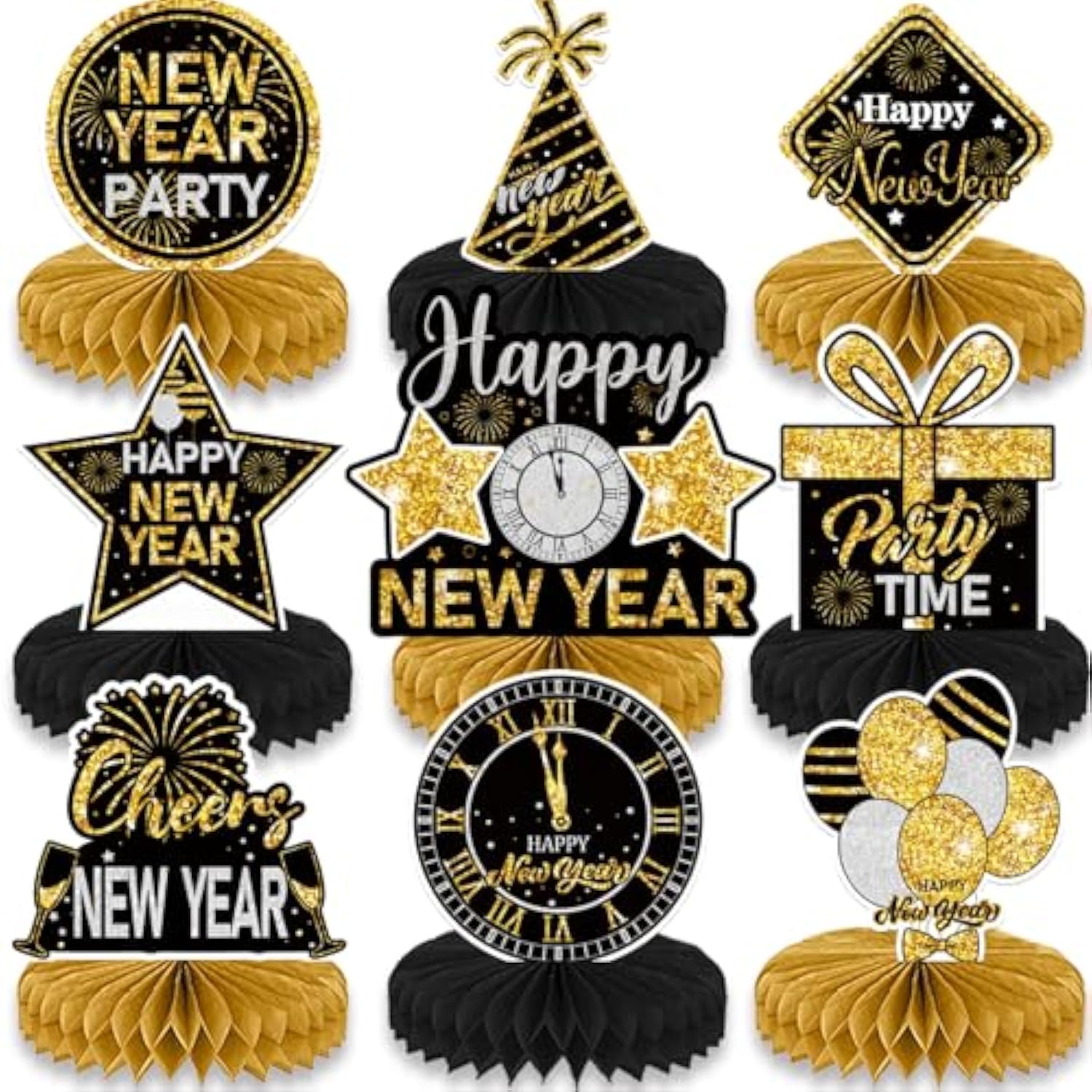 2026 New Year Party Table Centerpieces 9-Piece Set for Party Decorations