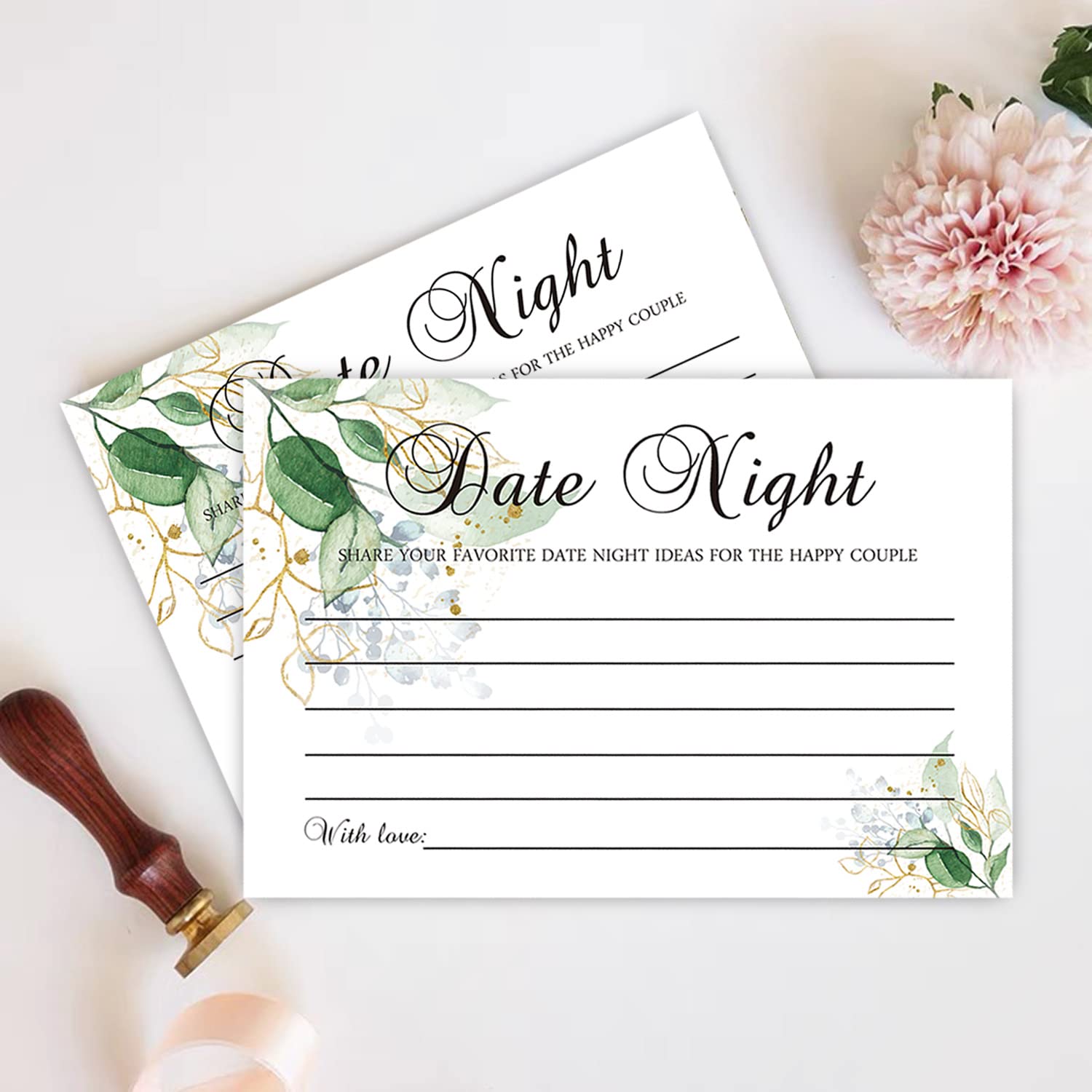 Date Night Ideas Cards, Perfect For The Bride And Groom, Husband, Wife, Boyfriend, Girlfriend, Anniversary, Bridal Shower Game 50 Advice Cards (4" X 6")