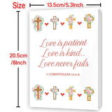 Religious Valentines Day Card,Christian Cross Valentines Day Gift For Women Men,Greeting Card For Baptism, Prayer, Christening