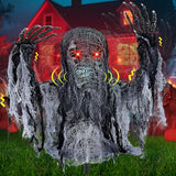 Talking Zombie Groundbreaker Halloween Animatronic with Red Eyes