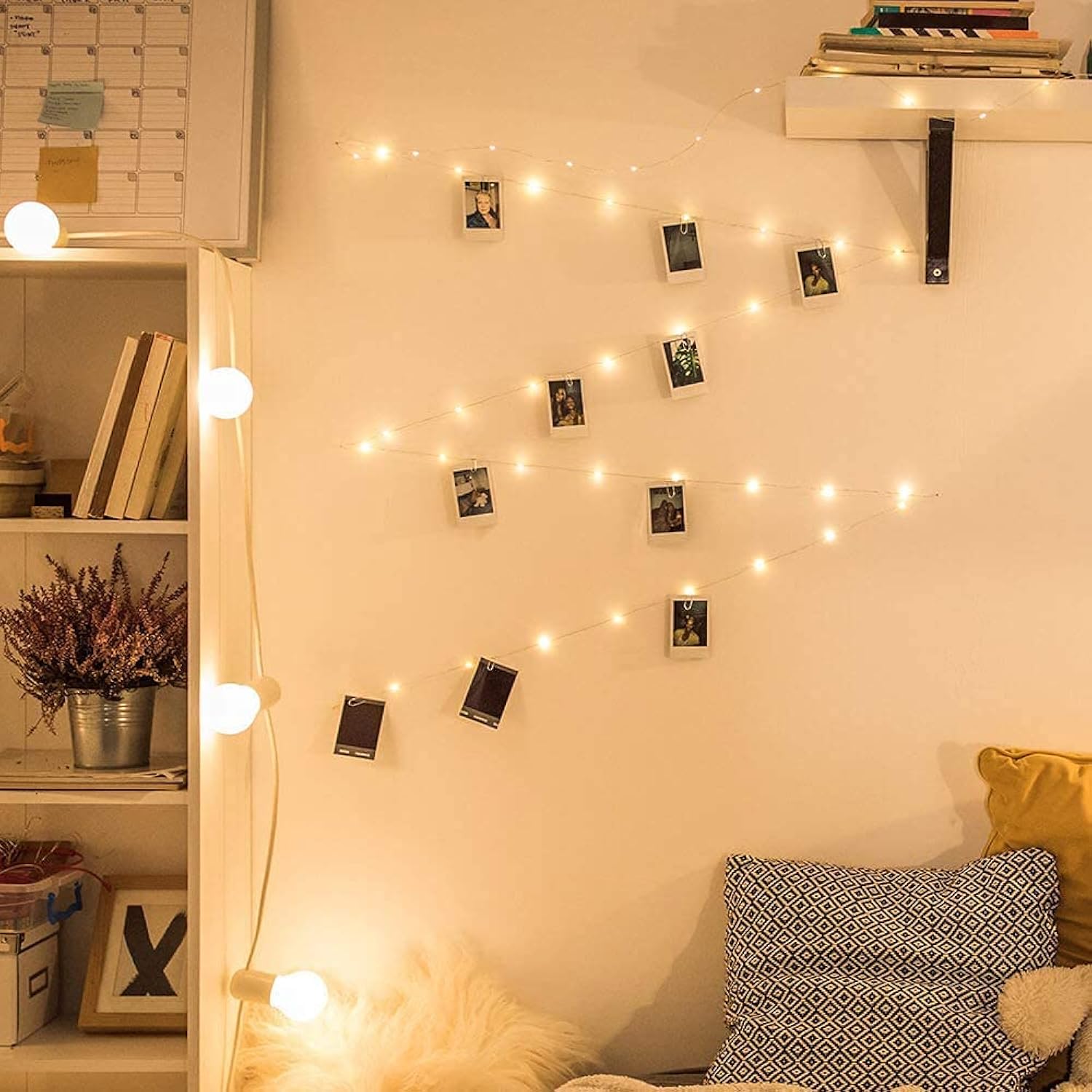 Photo Clip String Light - 33Ft 100Led Fairy Lights With Clips For Pictures With Timer, Photo Light With 50 Clear Clips F