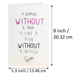 Humor Greeting Gift Card For Her-Funny Greeting Cards For Women With Kraft Envelope