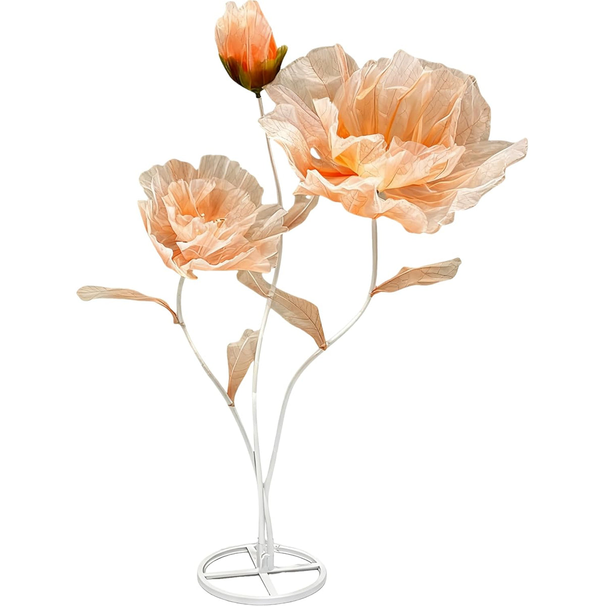Artificial Silk Flower Decoration, Large Fake Flower With Standing Stems And Base,Giant Flowers 5.5Ft For Wedding Background Decor, Shop Window Display,Photography Props, Banquet (Champagne)