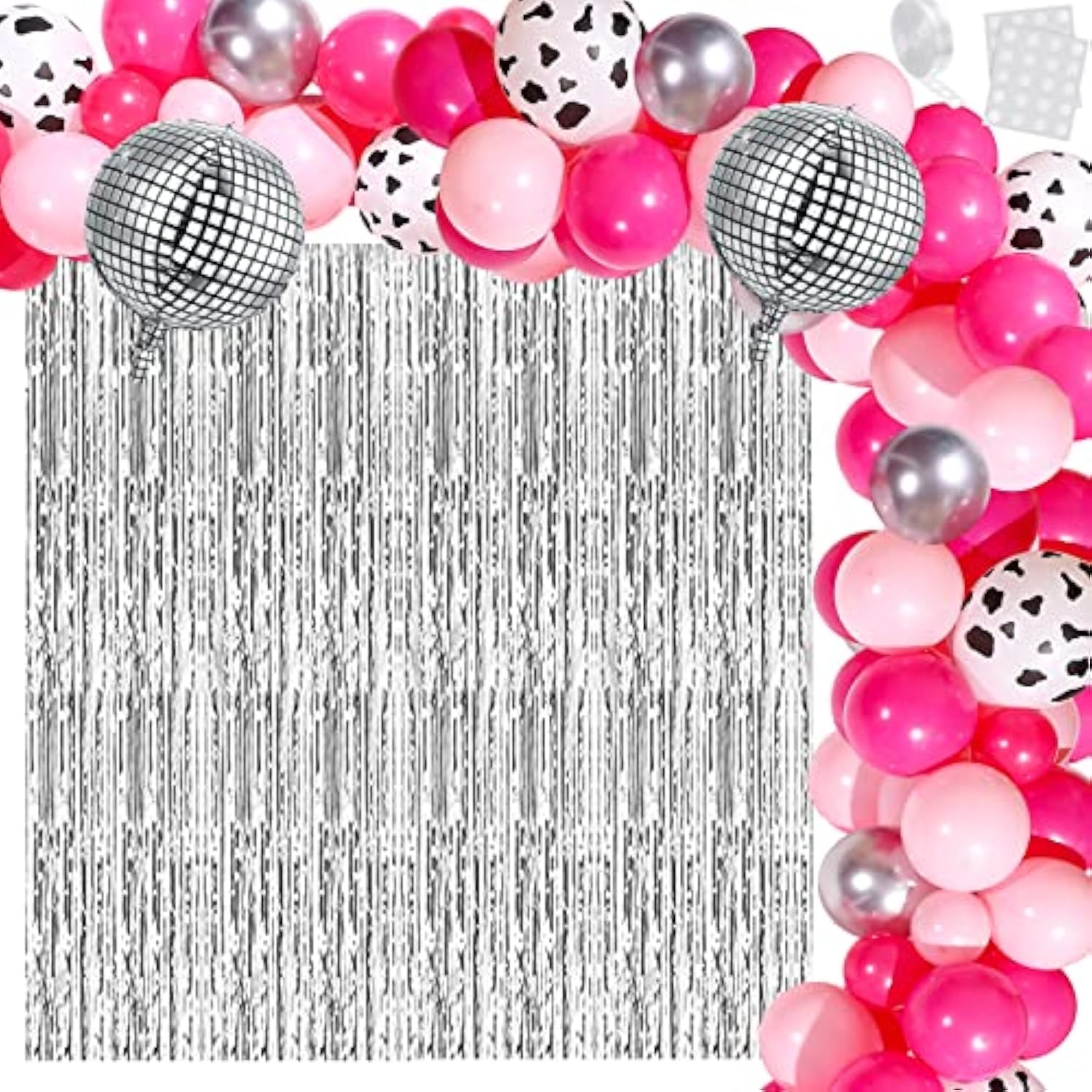 95 Pcs Western Disco Party Decorations For Women, Hot Pink Rose Red Si