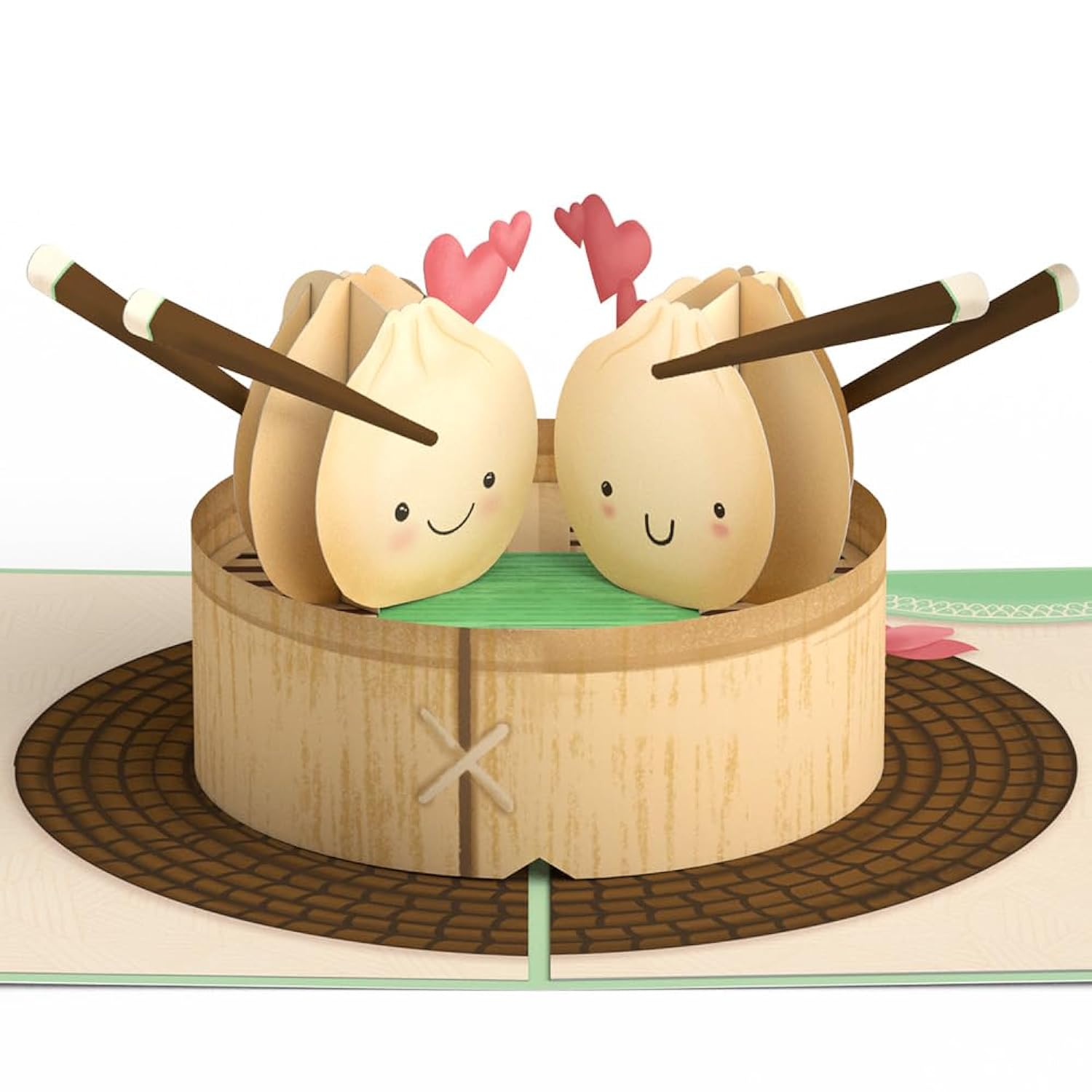 Everyday Pop-Up Card For Her, Him, Girls, Boys - 3D Love Greeting Cards - Dim Sum - 5" X 7" - Blank Note Card & Envelope Included