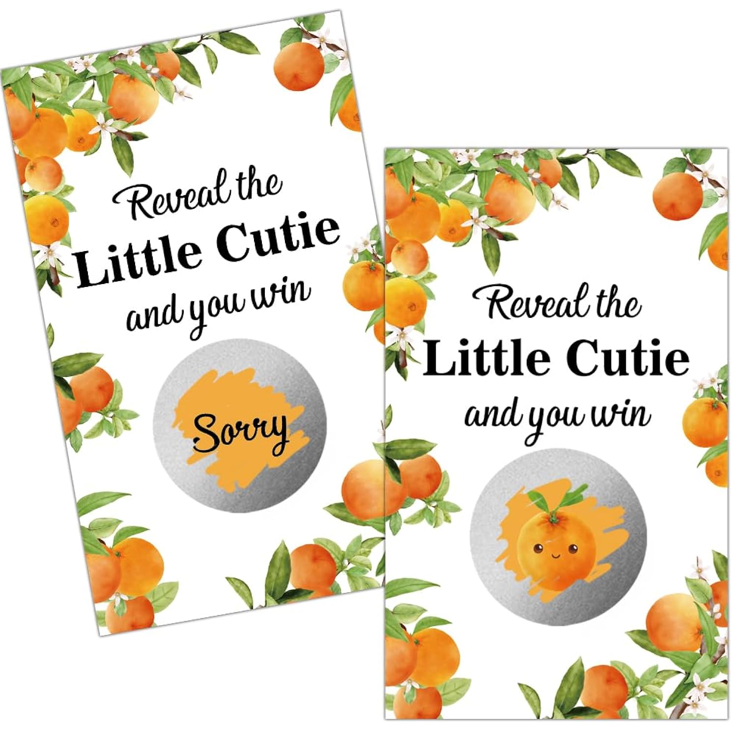 50 Pack Reveal The Little Cutie Theme Scratch Off, Neutral Boy Or Girl Event Theme Raffle Tickets, Birthday Party Game, Gender Reveal Activity, Little Cutie Scratch Off