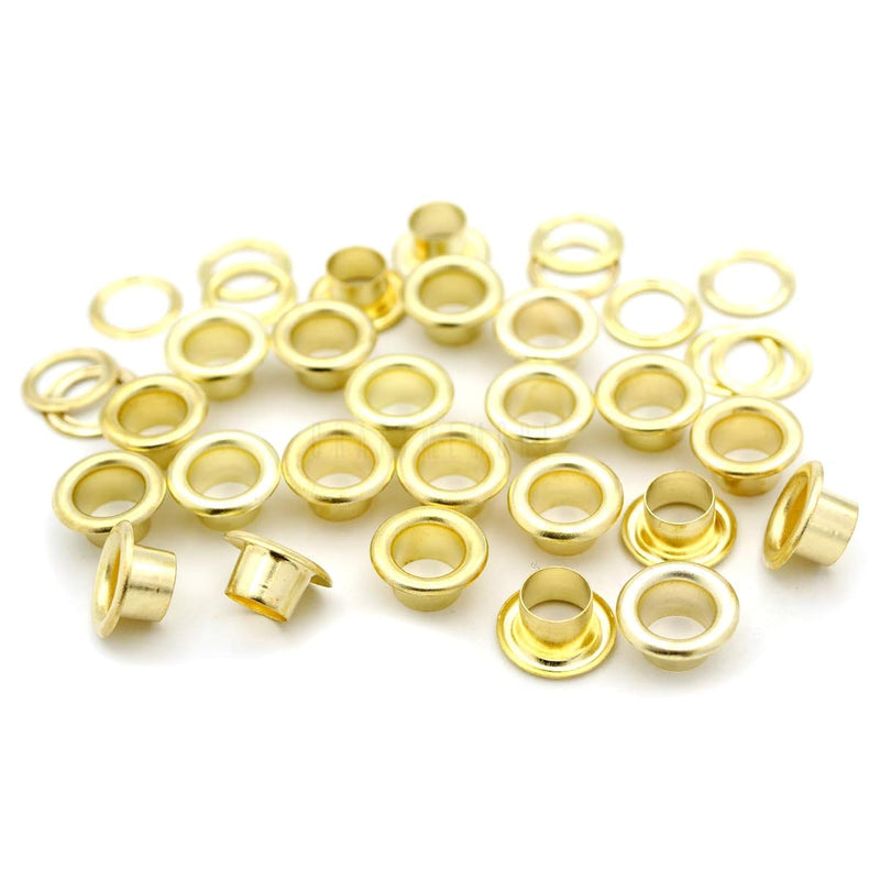 3/16" (5Mm) Hole Size 100 Sets Gold Metal Grommets Eyelets With Washers For Be