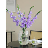 Purple Gladiolus Artificial Flowers 33.07 In Long Artificial Flowers Gladiolus Flowers 5 Pcs Silk Fake Flowers Faux Gladiolus For Home Wedding Garden Arrangement Decor