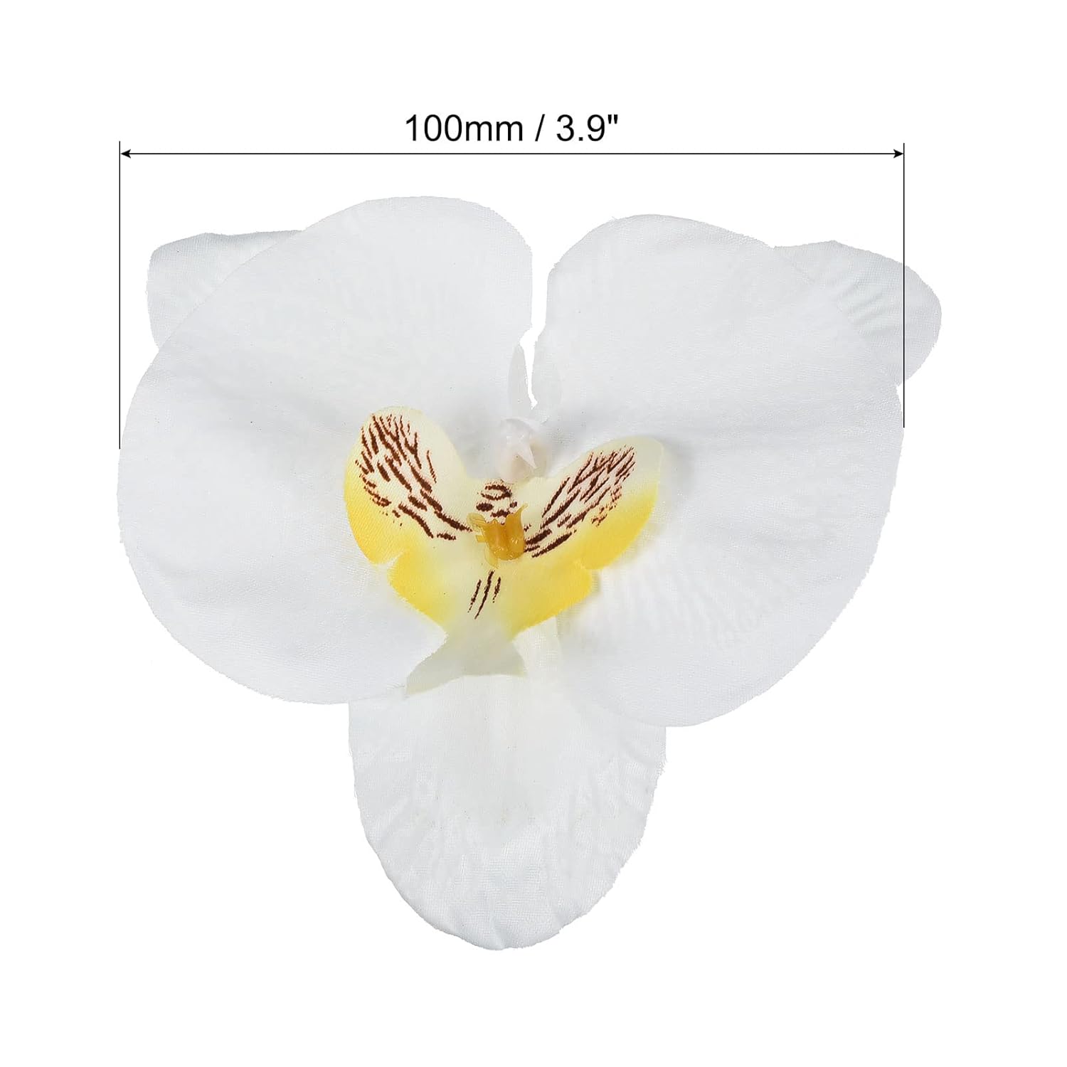 3.9" Artificial Orchid Flower Heads, 20 Pack Silk Phalaenopsis Fake Butterfly Orchid Heads For Wedding Floral Bouquet Decor Diy Craft Making, White