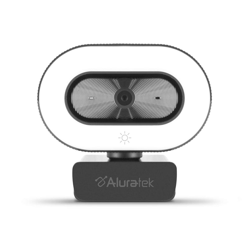 Aluratek 1080p HD Webcam with Ring Light, Auto Focus and Directional Noise Can