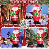12 Ft Giant Christmas Inflatable Santa Claus Outdoor Decorations Built-In Led Lights, Large Inflatable Santa Blow Up Yar