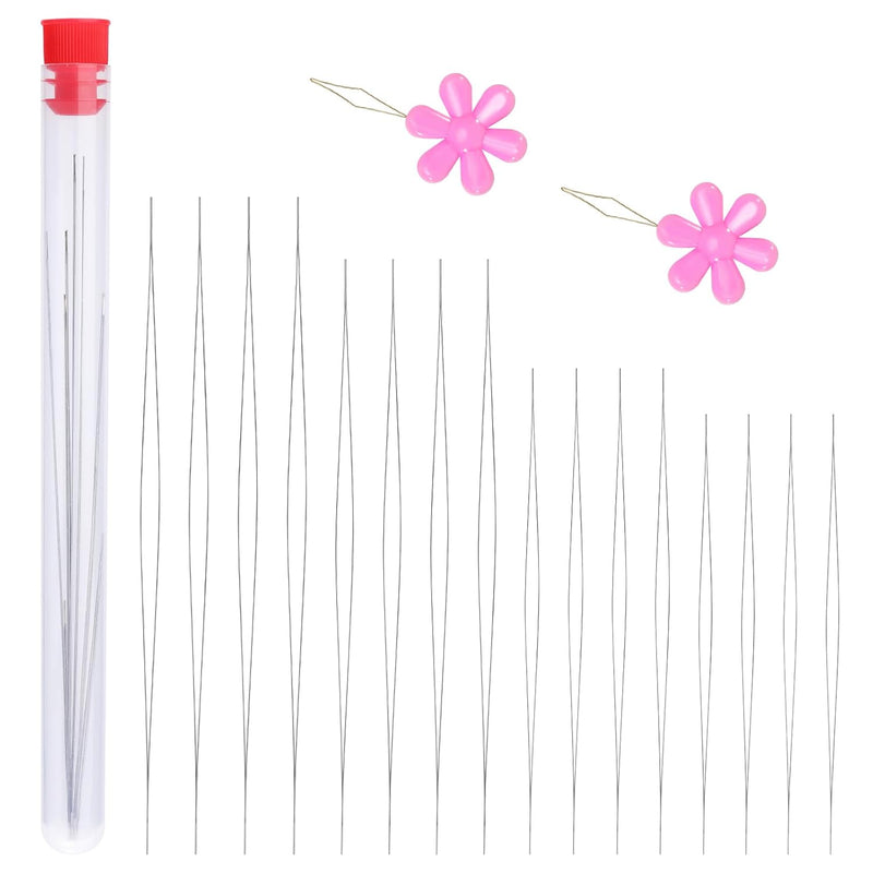 16 Pcs Big Eye Beading Needles 4 Sizes Beading Needles, Seed Beads Needles Ope