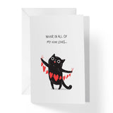 Mothers Day Card From Cat For Cat Mom | Black Cat Nine Lives | Your Card Helps Animals In Need | 5”X7.5” | Single Card + Envelope | Female Owned Small Business Made In Usa | Mdcatmom1