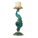 Peacock Pillar Candle Holders,Peacock Christmas Decorations Candlestick,14 Inch