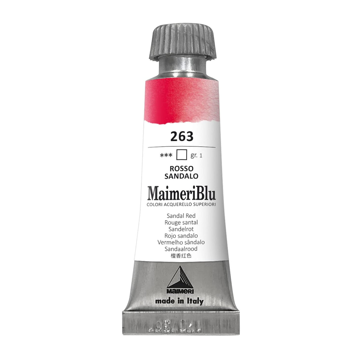 MaimeriBlu 12ml Single-Pigment Watercolor Paint - Sandal Red PR254 Professional Watercolor Paint - Lightfast and Transparent Watercolor Paint Tube for Artists