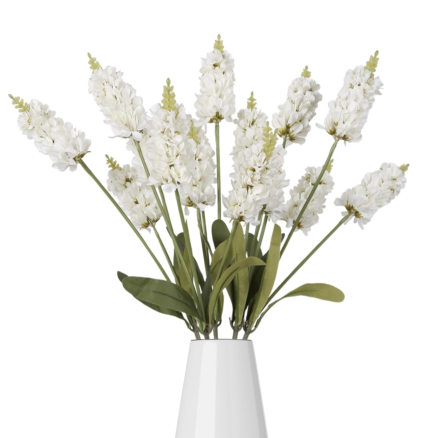 5Pcs White Snapdragon Artificial Flowers 34" Long Stem Silk Delphinium Flower White Fake Hyacinth Flowers For Wedding Table Centerpieces Home Party Outdoor Decoration(White)