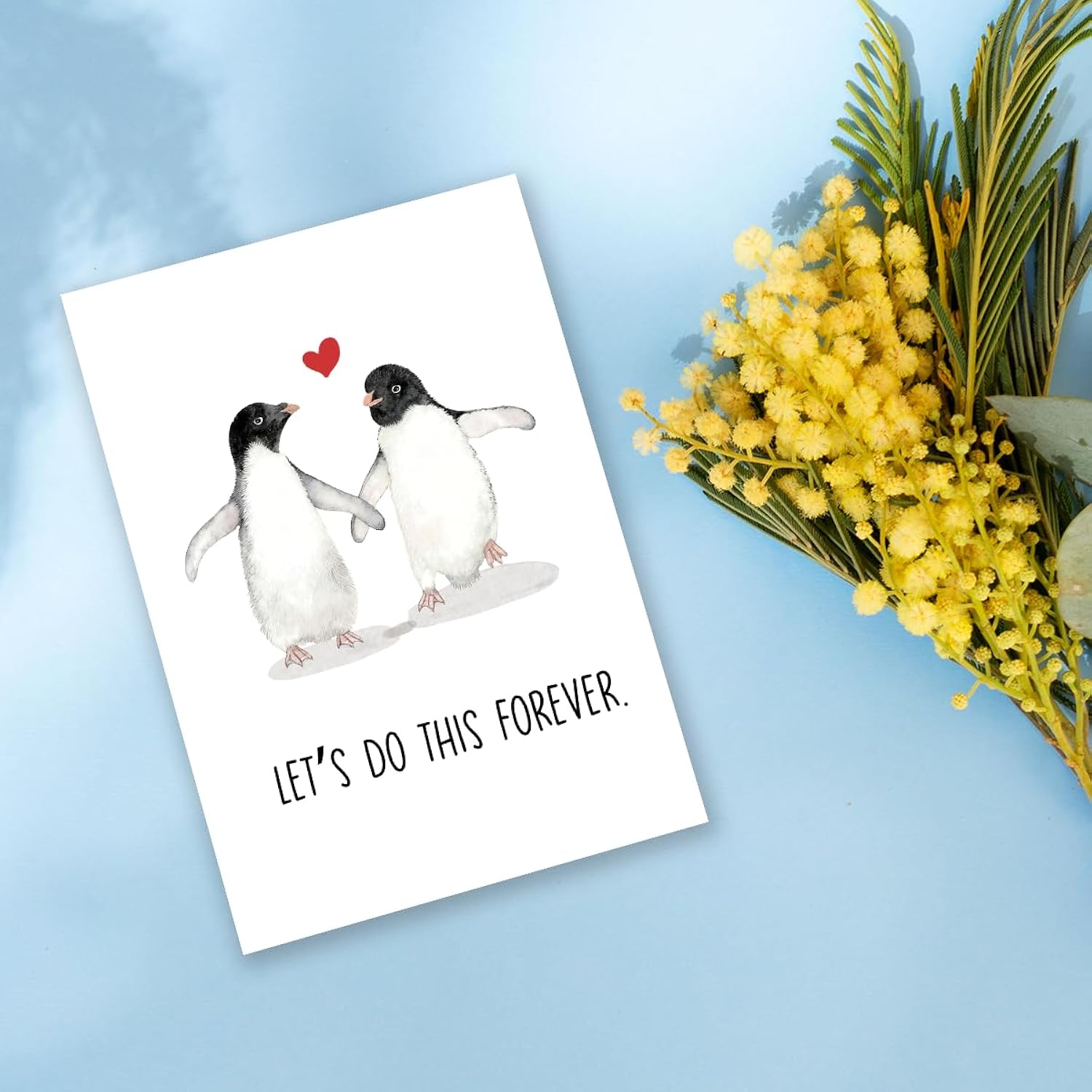 Funny Penguin Valentine'S Day Card For Him Her, Cute Valentines Day Gift, Wedding Anniversary Card, I Love You Gift For Husband Wife Boyfriend Girlfriend Fiance Fiancee Partner Spouse