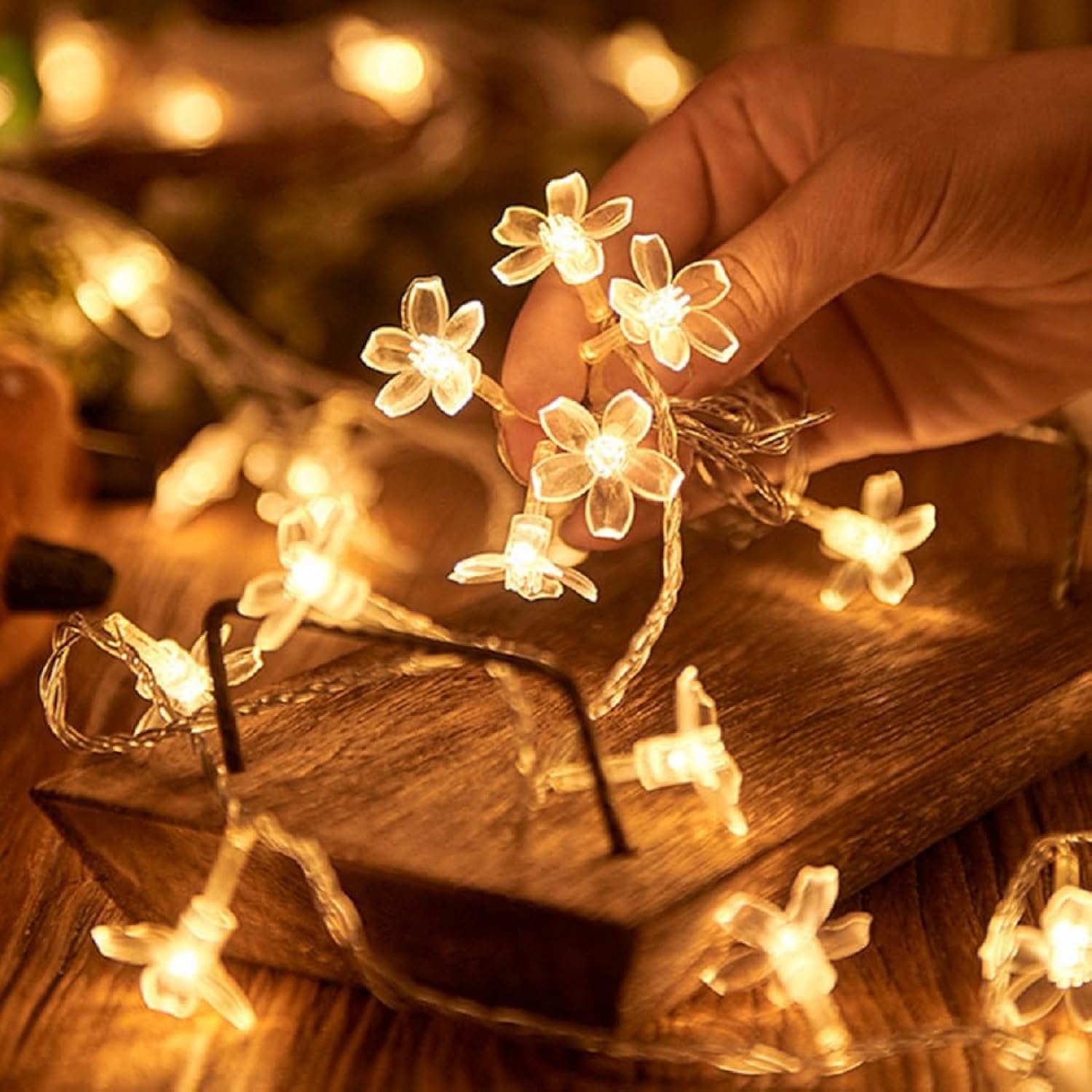 Flower String Lights, 20Ft 40 Led Usb Powered Cherry Blossom Fairy String Lights For Party Birthday Wedding Christmas Ho