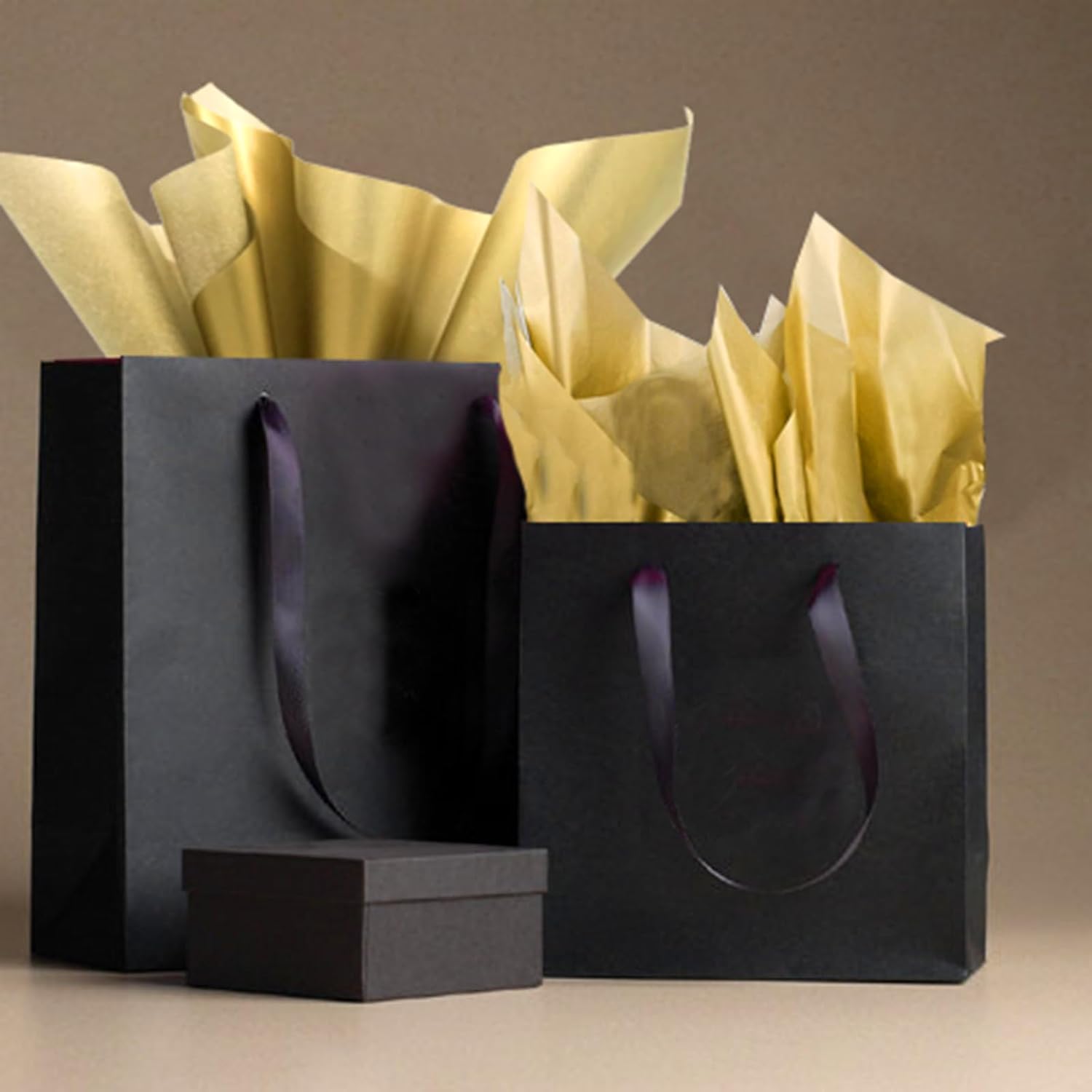 Gold Tissue Paper For Gift Bags, 105 Sheets Single-Sided Metallic Wrapping Craft Papers Bulk For Diy Artworks Flower Decoration, 12 X 20 Inches