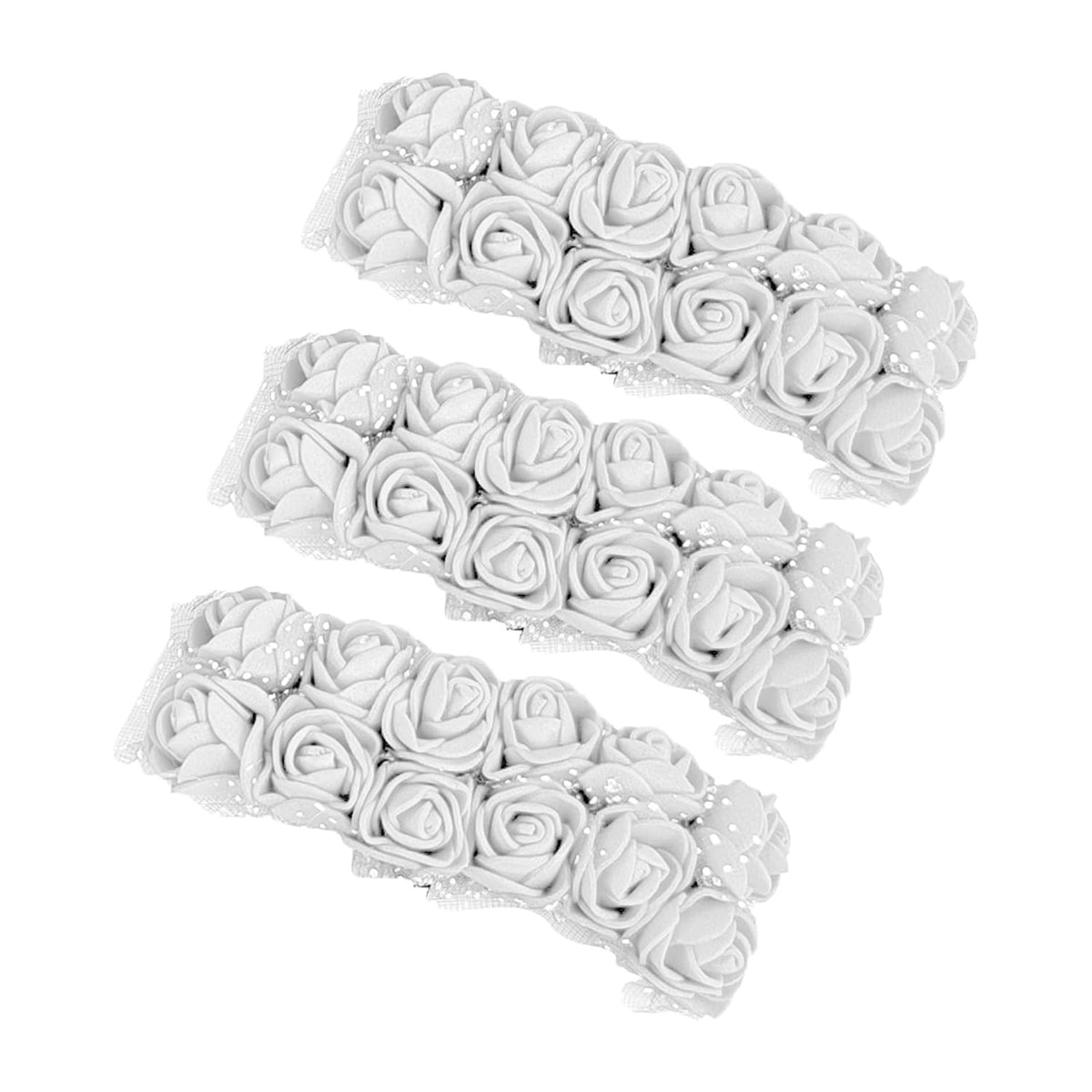 36 Pcs Mini Artificial Rose Flower Heads - 25Mm Faux Roses For Diy Wedding Decor, Hair Clips, Cake Toppers, And Party Crafts (36, White)