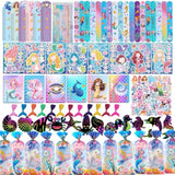 146Pcs Mermaid Party Favors 12 Pack Birthday Party Supplies, Little Mermaid Stationery Set Baby Shower Goodie Bag Stuffers Classroom Rewards For Kids Pinata Fillers