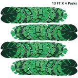 4 Pieces 13 Feet Palm Tropical Banner Palm Leaf Banner Hawaii Luau Par