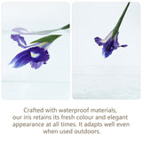 10Pcs Artificial Purple Iris Flowers With 27.5" Long Stems, Realistic Faux Iris Bouquet, Fake Flowers For Home Table Centerpiece, Outdoor Garden & Indoor Floral Arrangements (Purple)