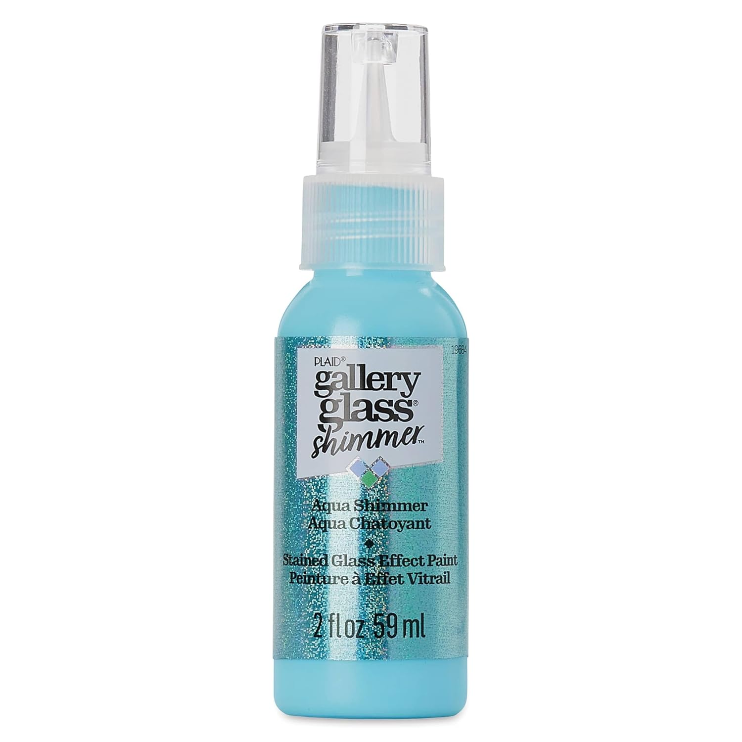 Gallery Glass Aqua Stained Glass 2 fl oz Brilliant Shimmer Finish Paint, Perfect for Easy to Apply DIY Arts and Crafts, 19684