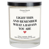 Funny Friend Candle – Bestfriend Gift Ideas For Women, Badass, Eco-Friendly Soy Wax, 13.5Oz Jar, Premium Gift Box, 60+ Hour Burn, Hand Poured In Usa