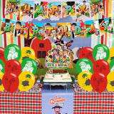 Zenon Farm Party Decorations,Superstars Zenon Farm Birthday Party Supplies Includes Banner - Cake Topper - 24 Cupcake Toppers - 18 Balloons, Blue