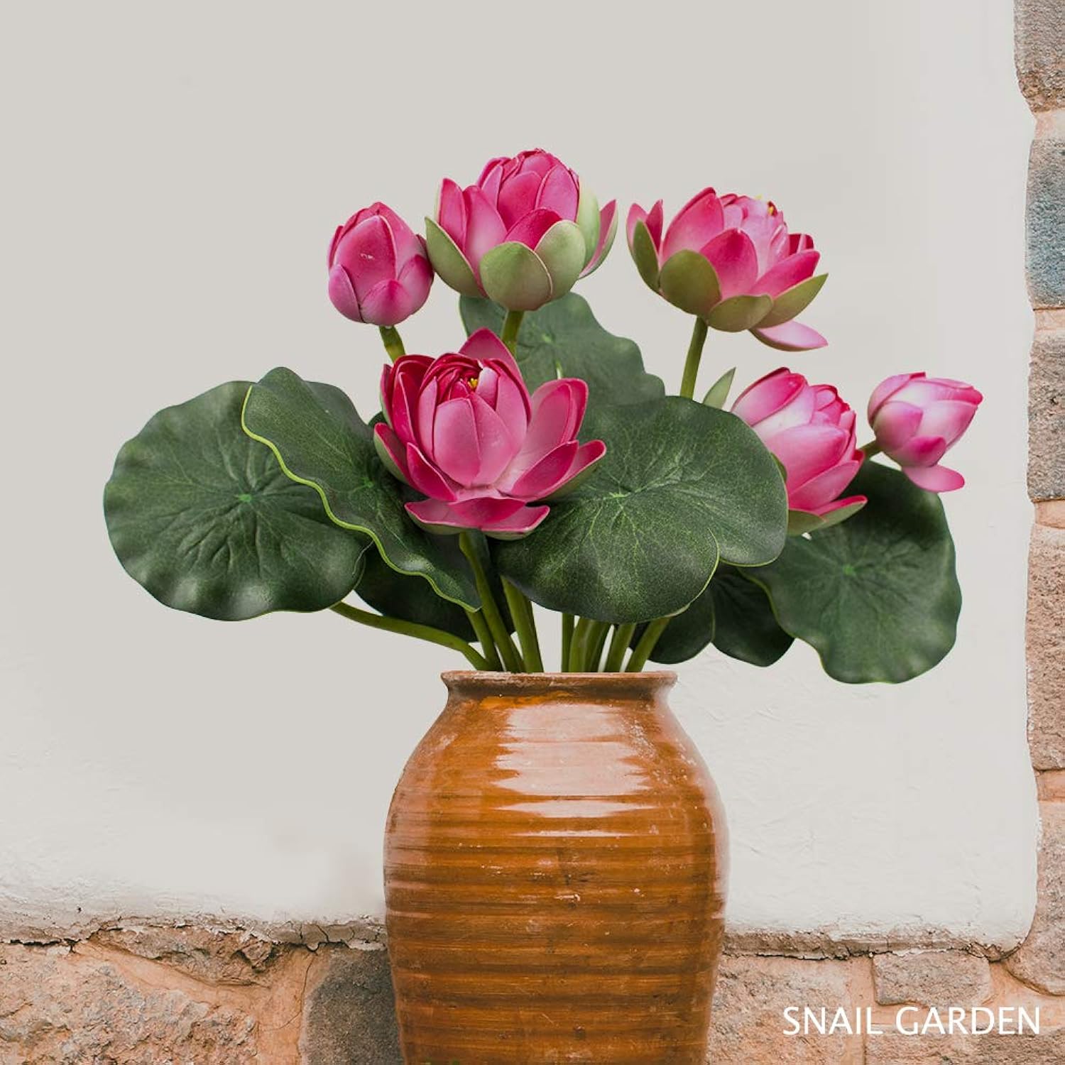 2 Bouquets Artificial Lotus Flowers, Real-Touch Water Lily Simulation Tabletop Flower For Party, Home Office Arrangements Indoor Outdoor Decoration