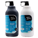 Discovery School Acrylic, Titanium White And Black, 1/2 Gallon (2 Liter). Ideal For Students And Artists. Excellent Coverage And Fast Drying. Pump Lid Included.