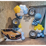 5Pcs 30Inch Wheel Balloons-Race Cars Hot Wheels Birthday Party Decorations Supplies For Men. Cars Theme Birthday Party Decorations.