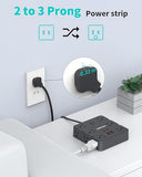 12 Outlet 2 Prong Power Strip 4 USB Ports 6FT Extension Cord 1700J Flat Plug Black