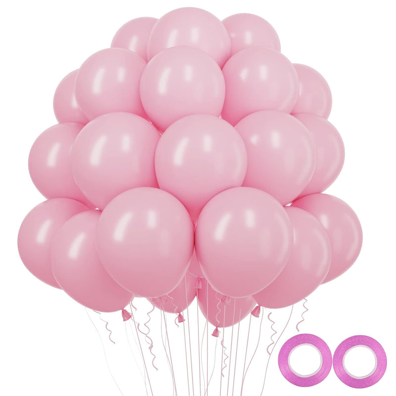 Pastel Pink Balloons Latex Party Balloons 100Pcs 12 Inch Light Pink Ba