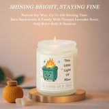 Dumpster On Fire Funny Lavender Scented Candle,This Little Light Of Mine I'M Gonna Let It Shine,Office Gifts For Women Men Friend Coworkers,Emotional Dumpster Desk Decor Accessories