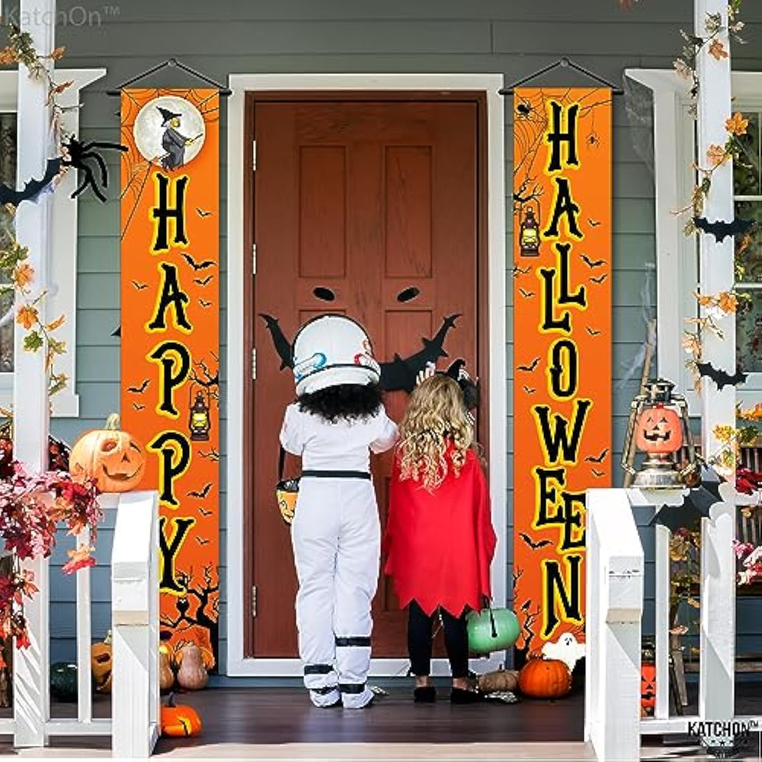 Happy Halloween XtraLarge Door Banner Orange Outdoor Summerween Party Decorations