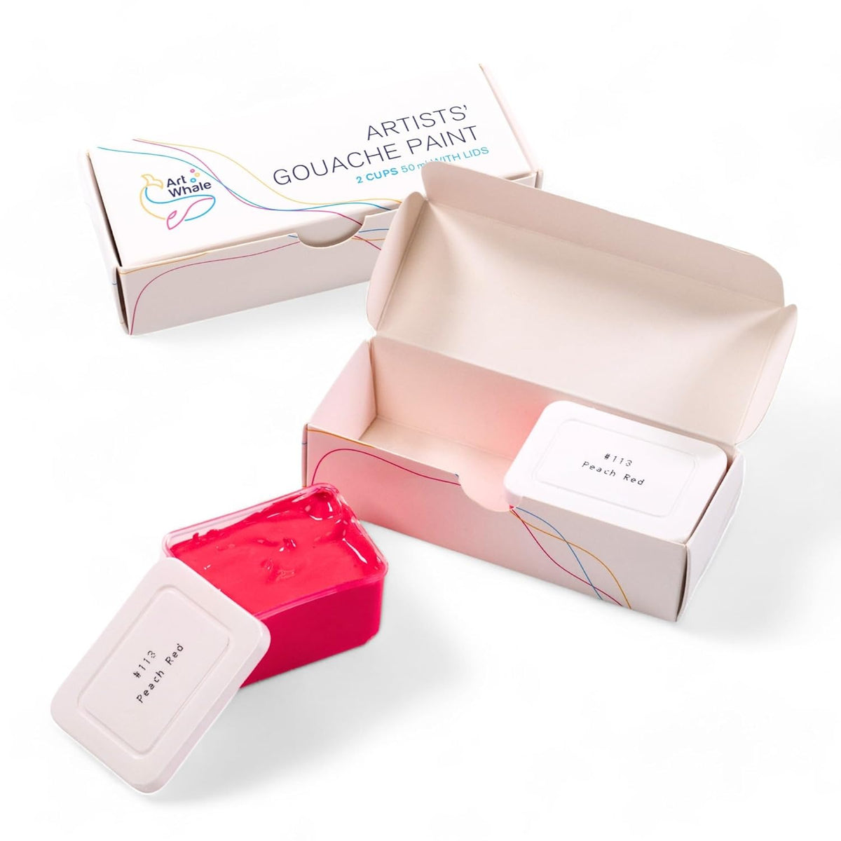 Gouache Peach Red Refills (50Ml/1.7Oz)|Intense Pigments, Easy Color Refill (2 Pcs.)