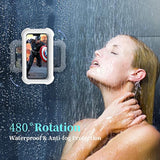 Upgraded 480° Rotating Shower Phone Holder Waterproof Case With Touch Screen,Oolyico Shower Accessories Guardian Buddy Holder Wall Mount Shelf In Bathroom Bathtub For 4" 7" Cell Phone