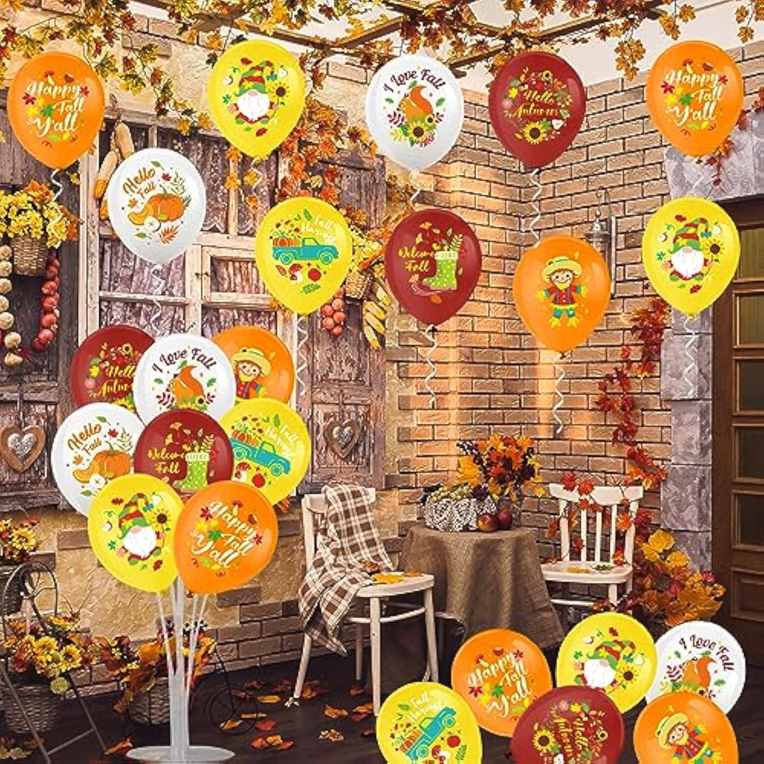 Fall Balloons: 32pc Thanksgiving Autumn Party Decor