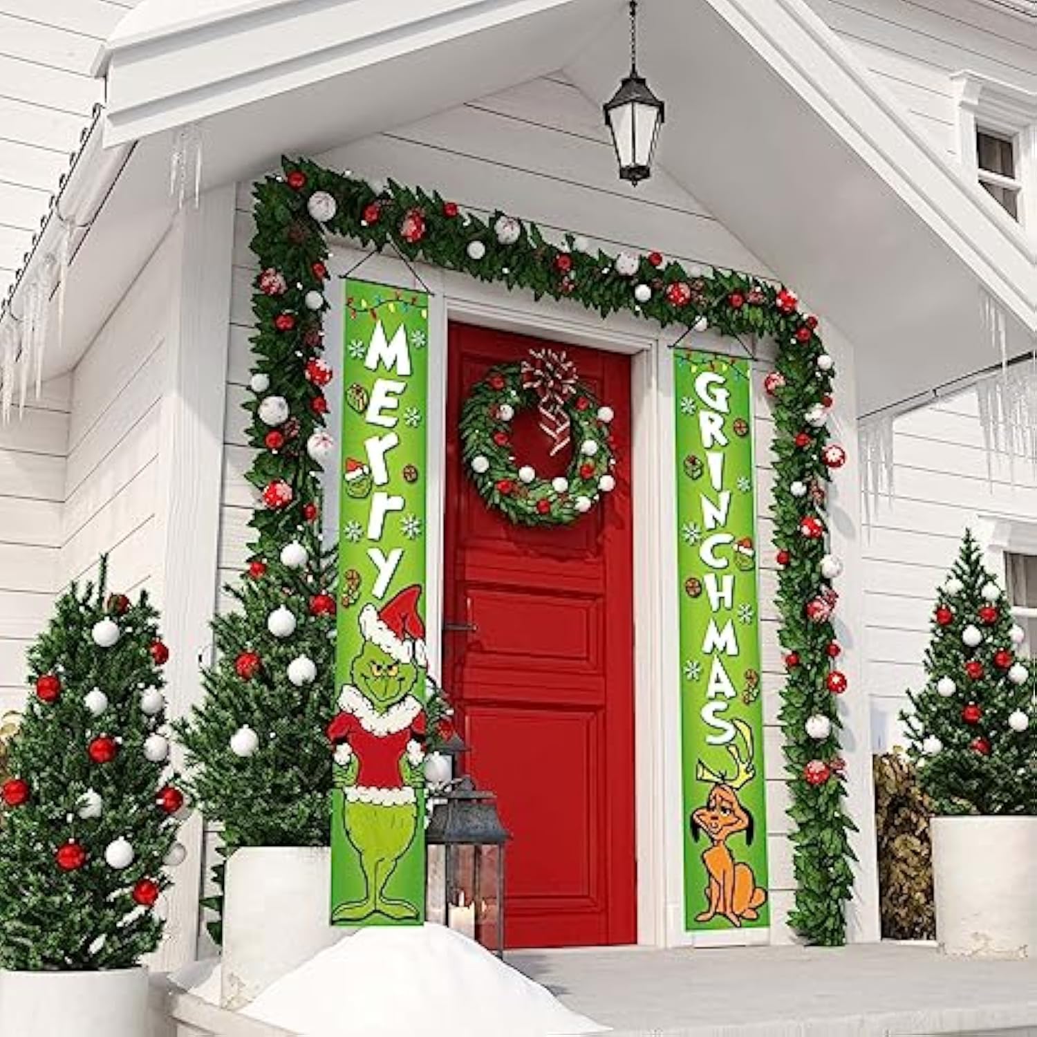 Christmas Banner Door String Porch Banner Merry Christmas Decorations Board Wall Hanging Christmas Xmas Winter Holiday Home Kitchen