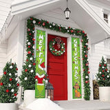 Christmas Banner Door String Porch Banner Merry Christmas Decorations Board Wall Hanging Christmas Xmas Winter Holiday Home Kitchen
