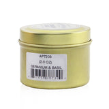 Paddywax Apothecary Collection Travel Tin Scented Candle, 2-Ounce, Geranium & Basil